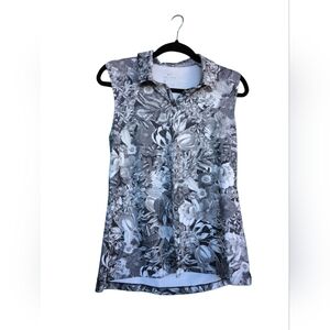 Nike DRI FIT Black and White Floral Top